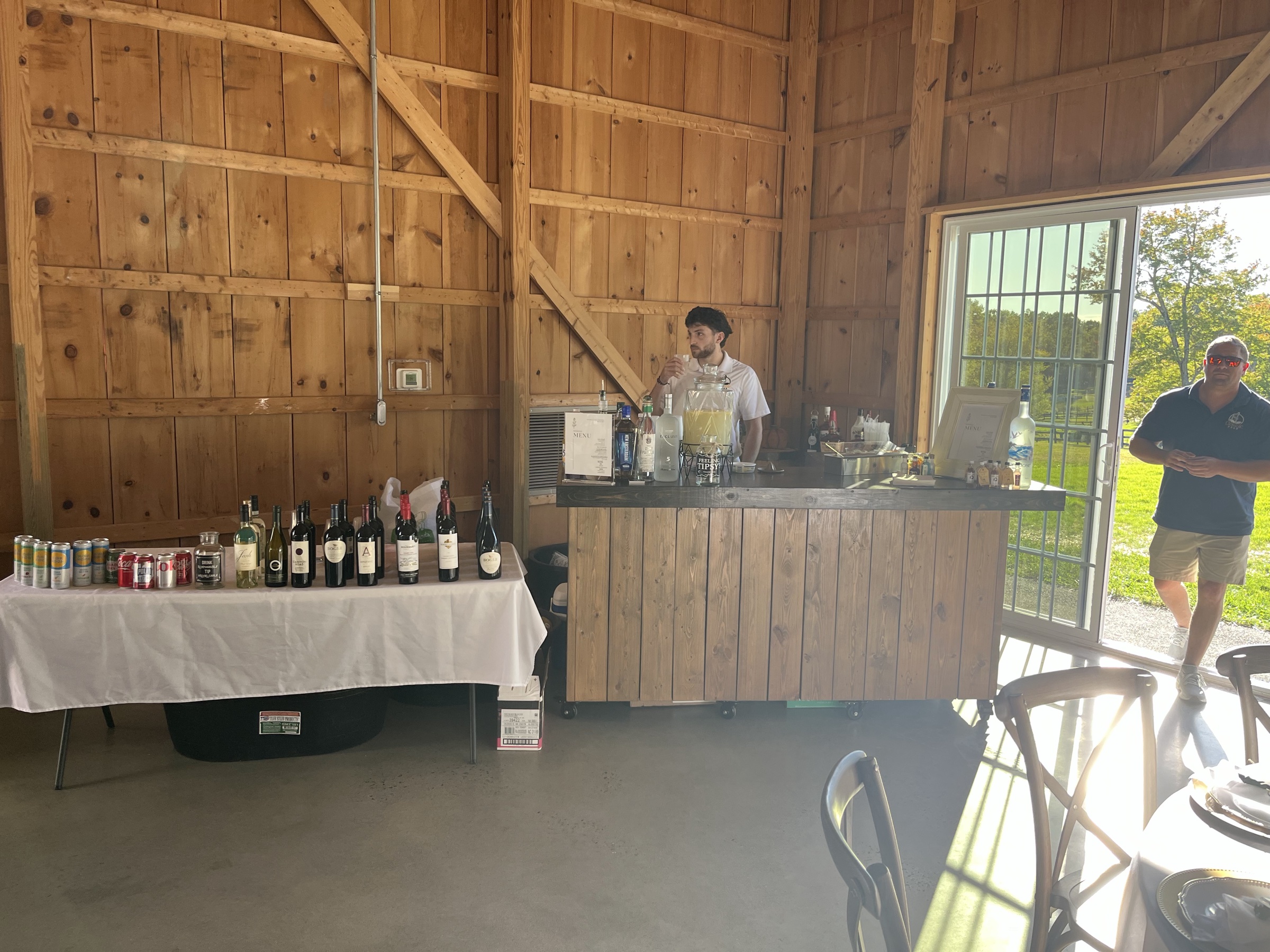 Classic Pour indoor bar service setup